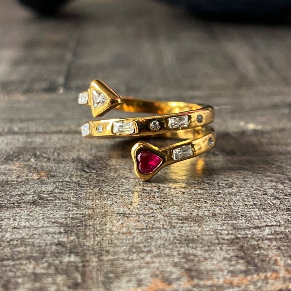 NEW Pink Gemstone Stack Ring - Picture 7 of 10